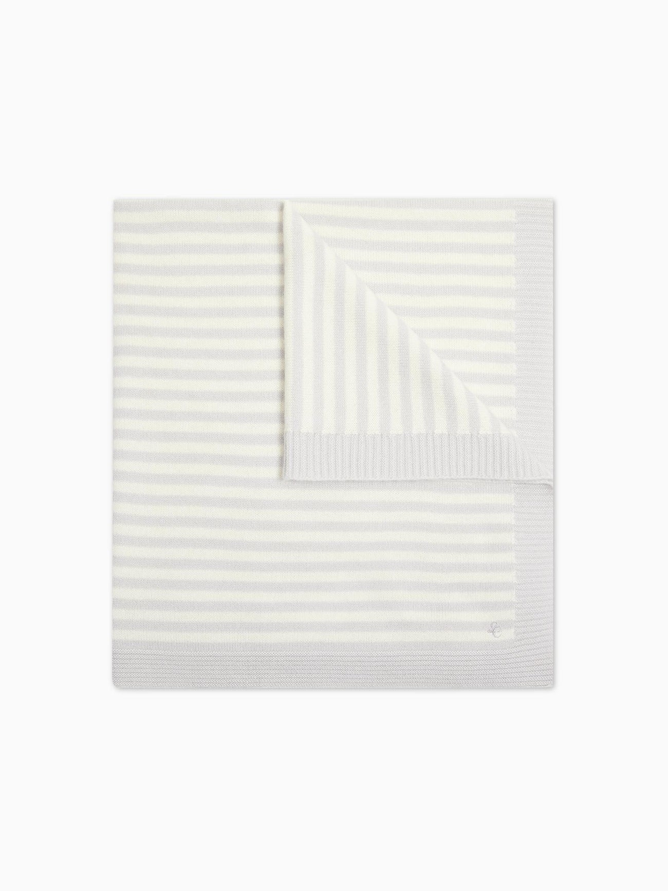 Light Grey Openwork Cashmere Baby Blanket