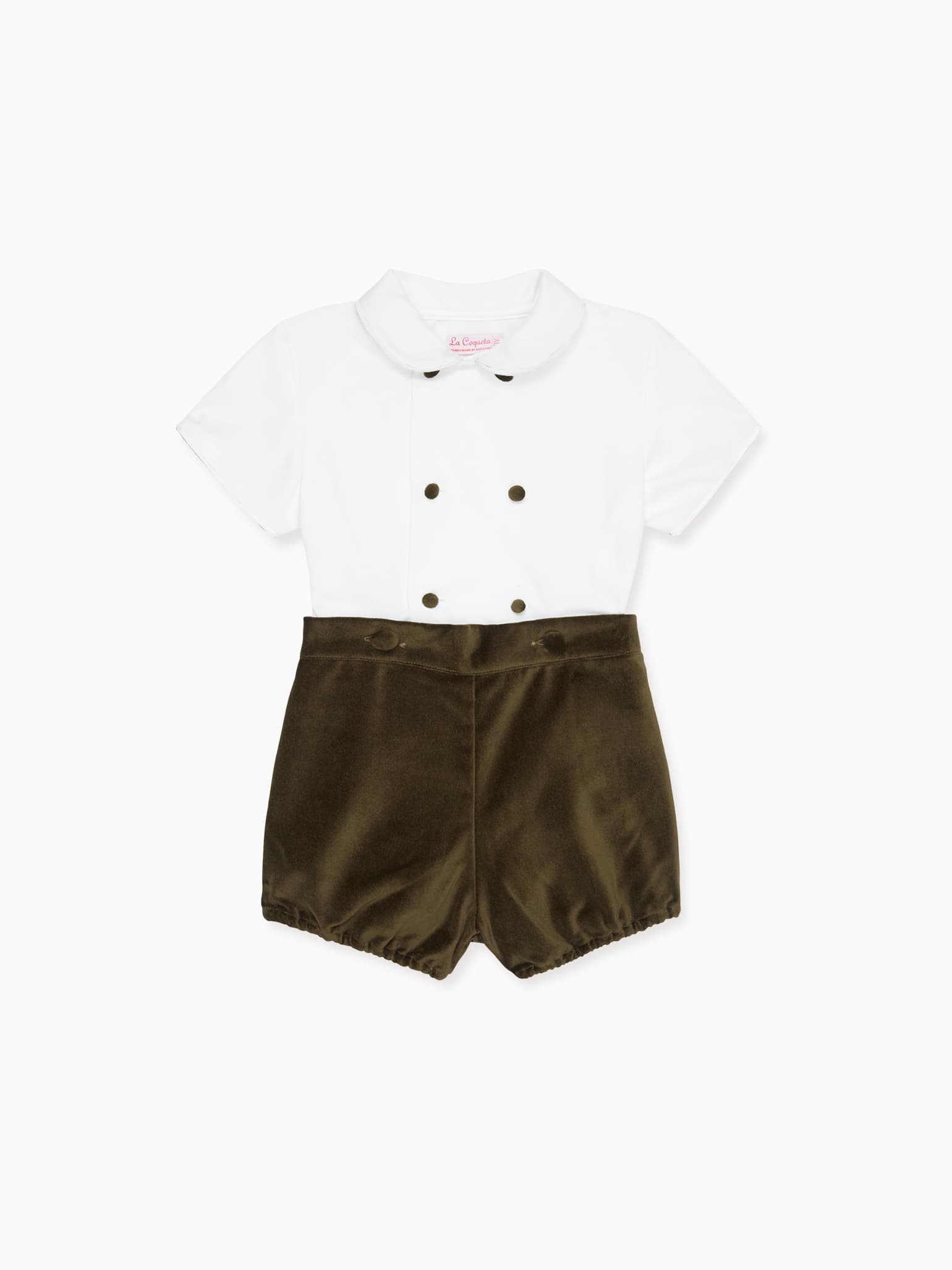 Green Otto Velvet Baby Boy Set