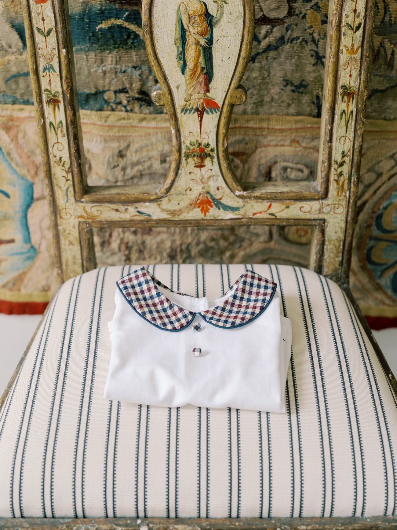 Burgundy Check Romo Long Sleeve Baby Top