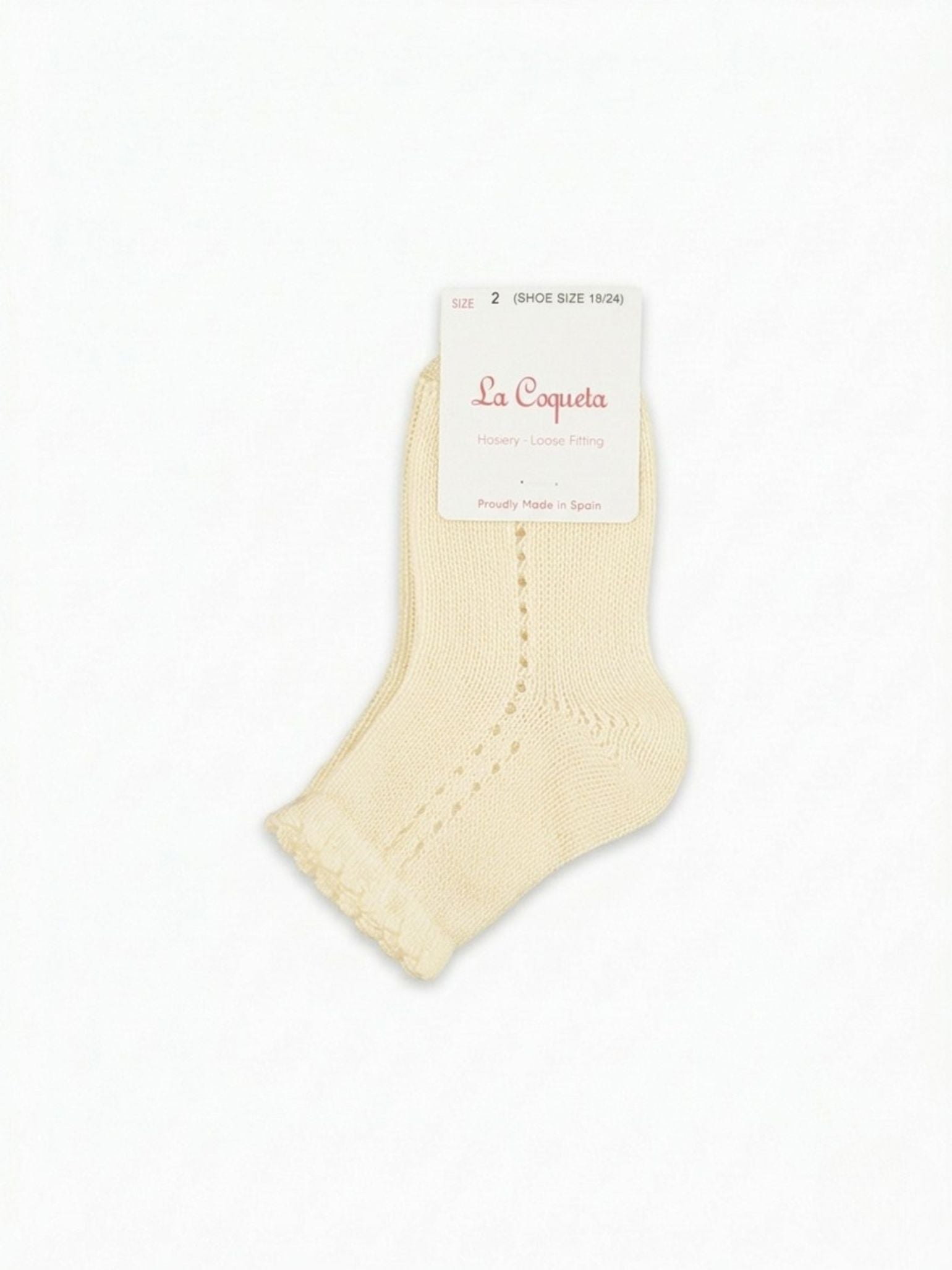 Pale Yellow Openwork Short Socks