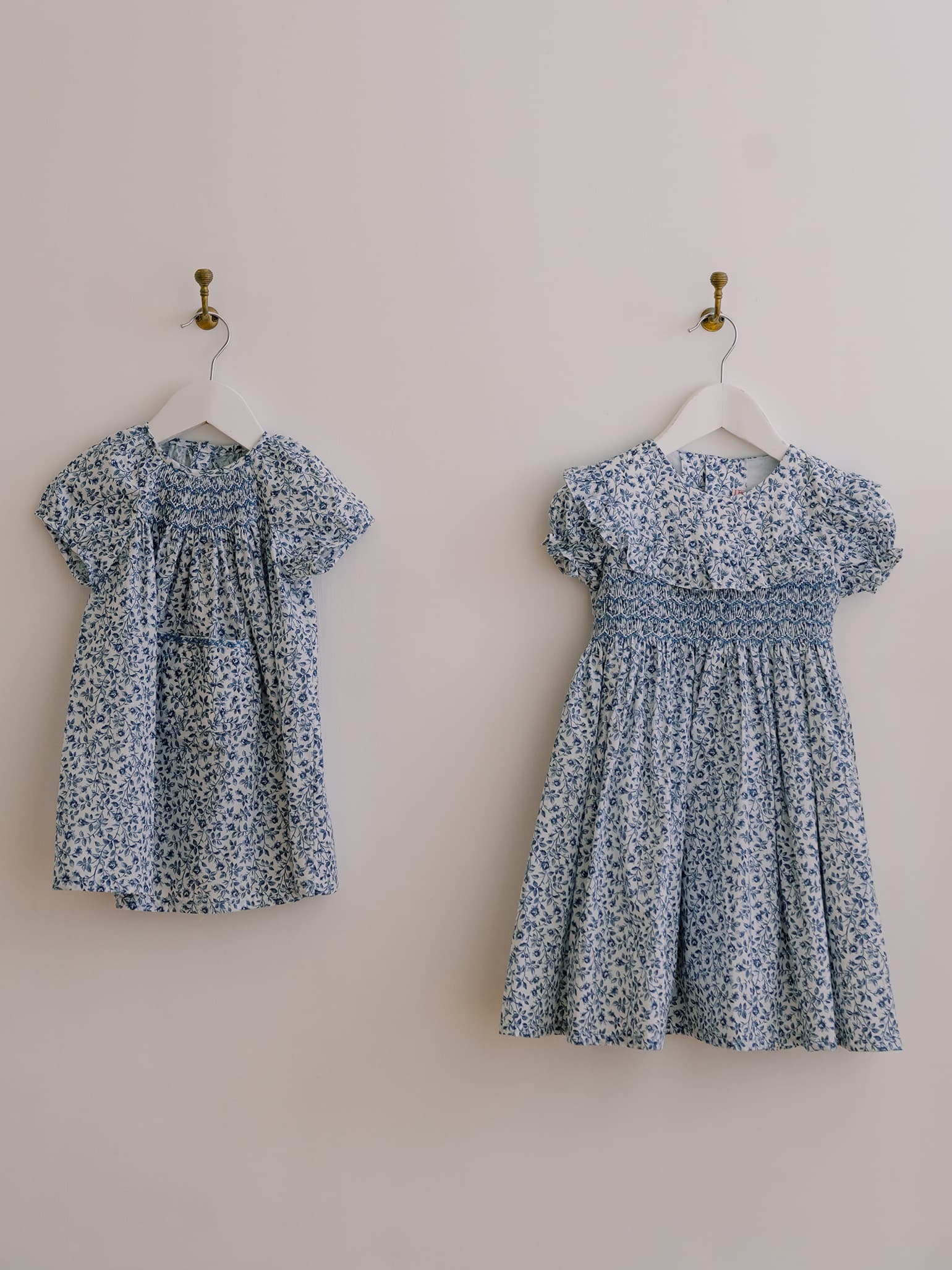 Blue Floral Patty Baby Girl Hand-Smocked Set
