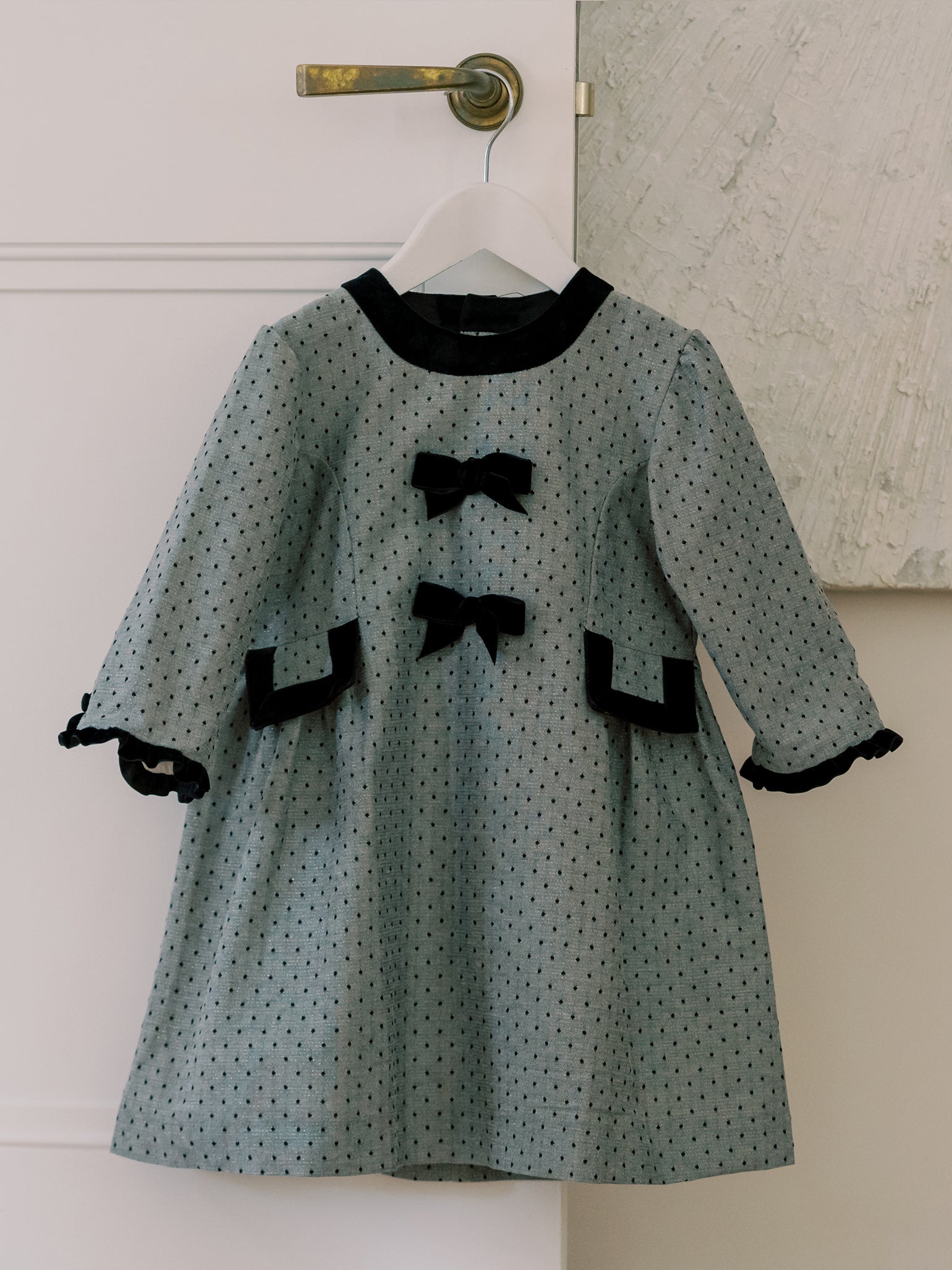 Grey Polka Dot Penelope Girl Dress