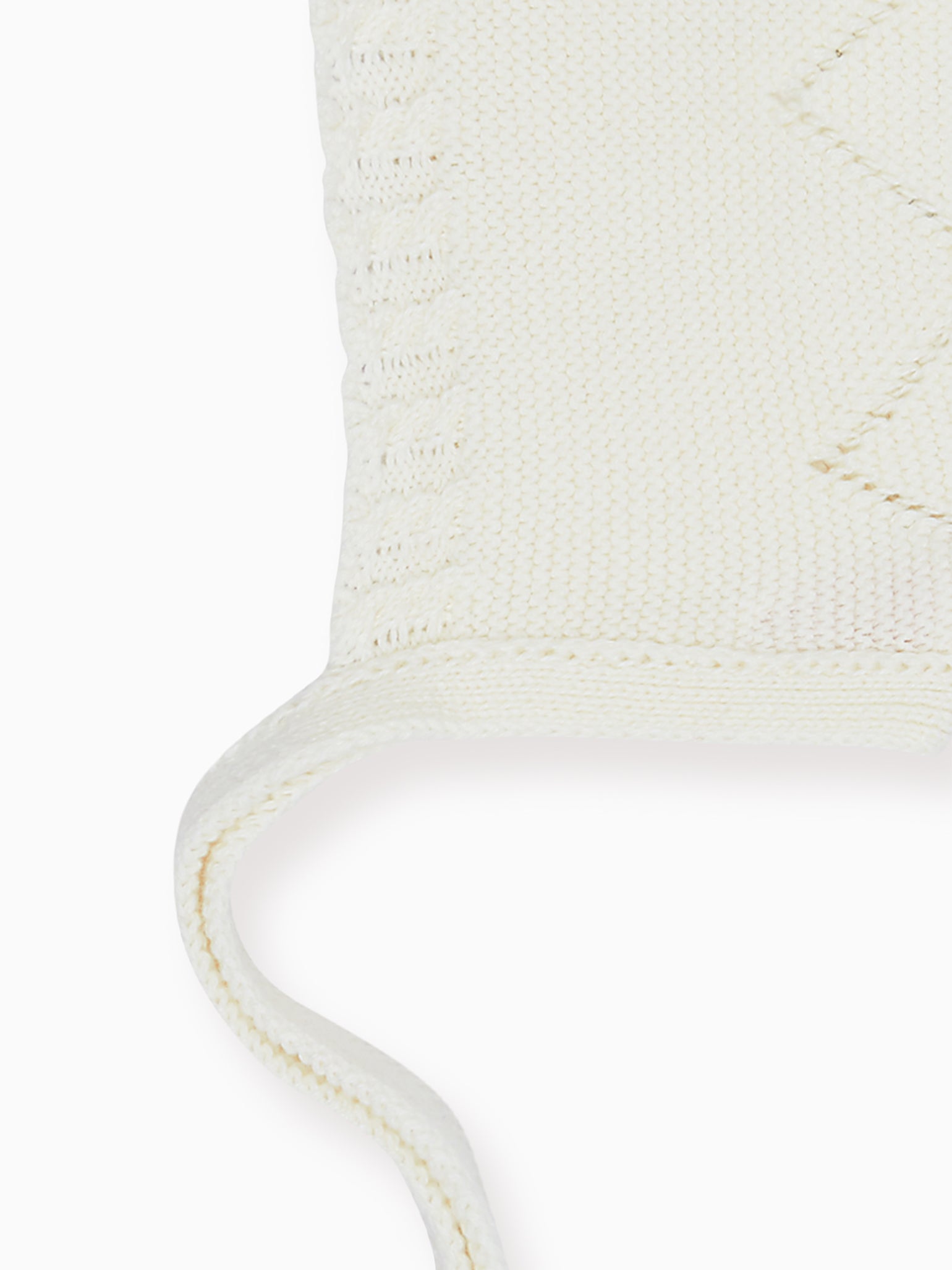 Ivory Peni Cotton Baby Knitted Bonnet