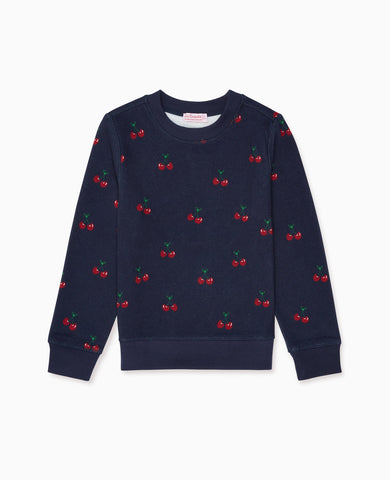 Navy Cherry Pernille Girl Sweatshirt