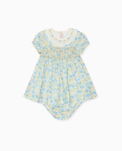 Green Floral Petra Baby Girl Hand-Smocked Set