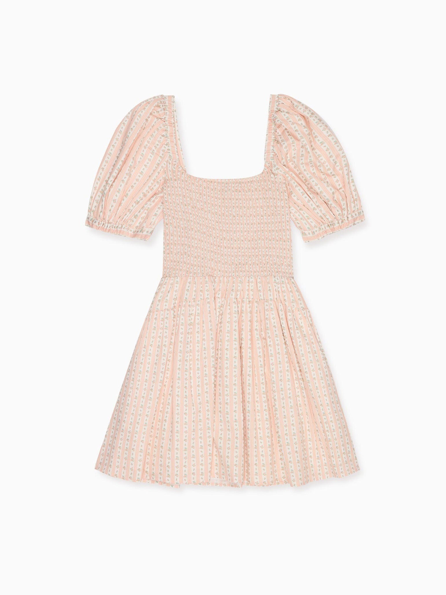 Pink Floral Stripe Sevilla Woman Knee Length Dress