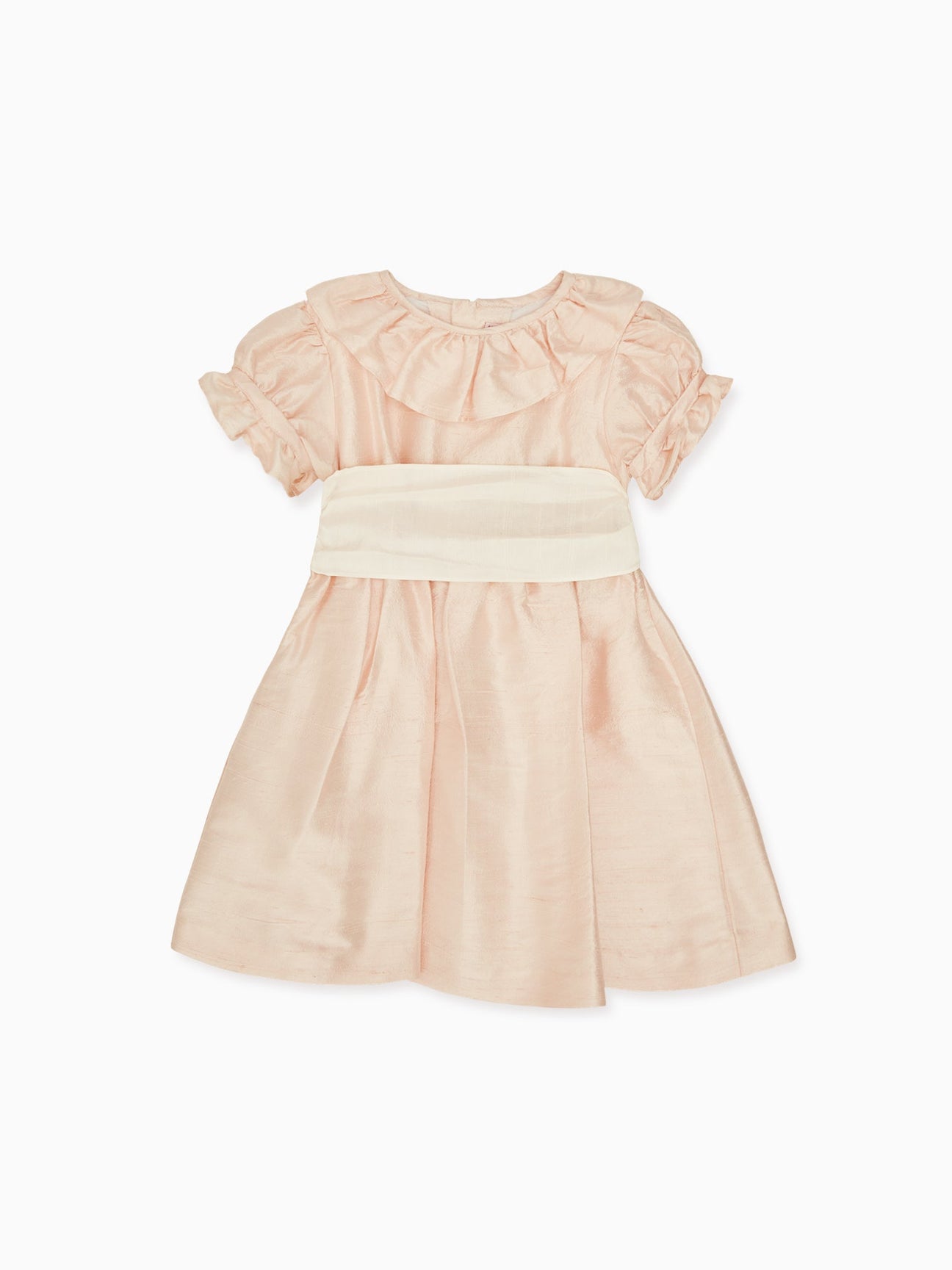 La Coqueta Dusty Azalea Ceremony Girl Silk Dress | Pink | 3Y | Leather/Metal | Toddler | Kids
