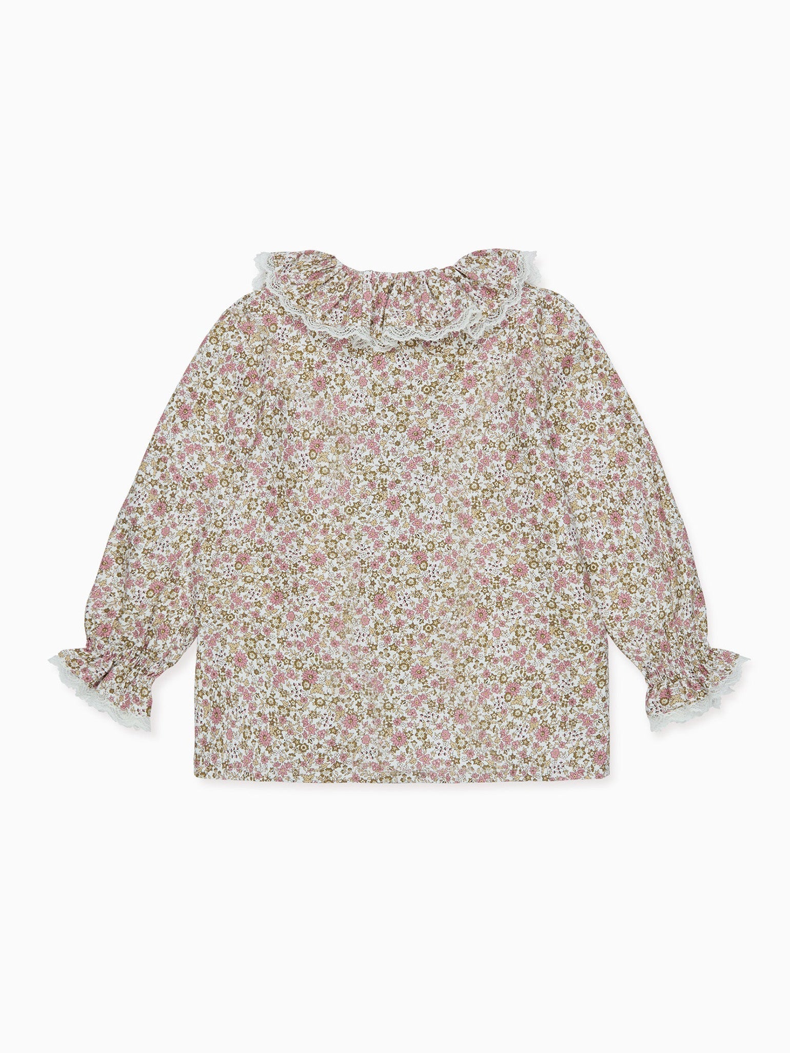 Pink Floral Lila Long Sleeve Baby Girl Shirt