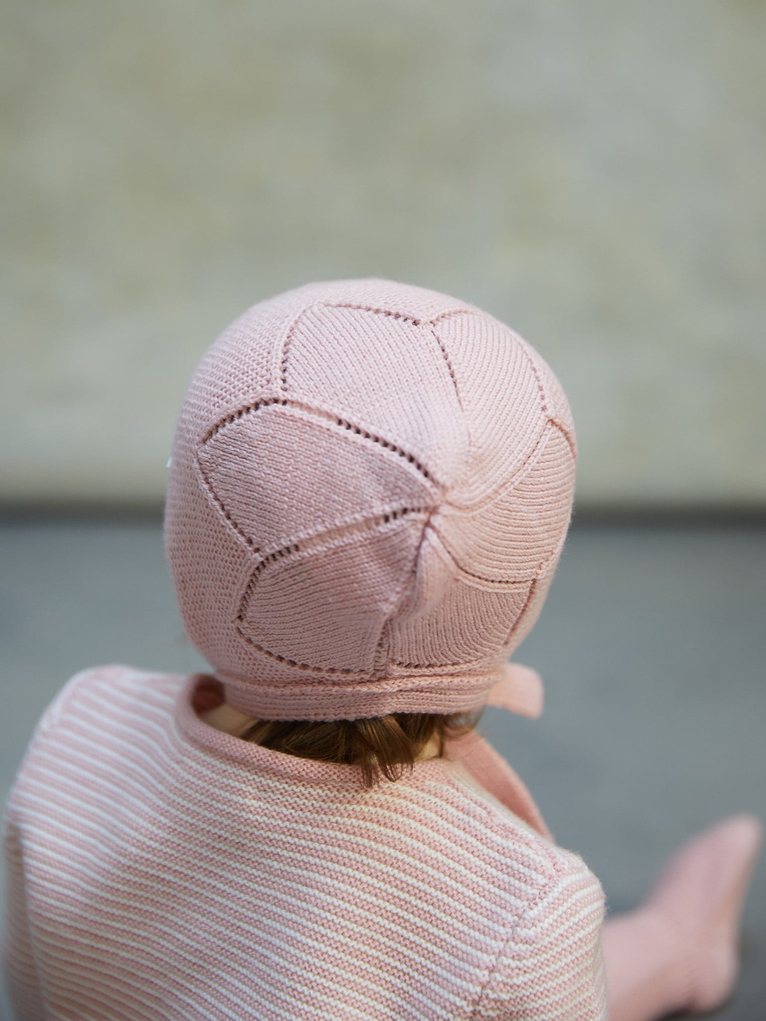 Pink Rixo Merino Baby Girl Bonnet