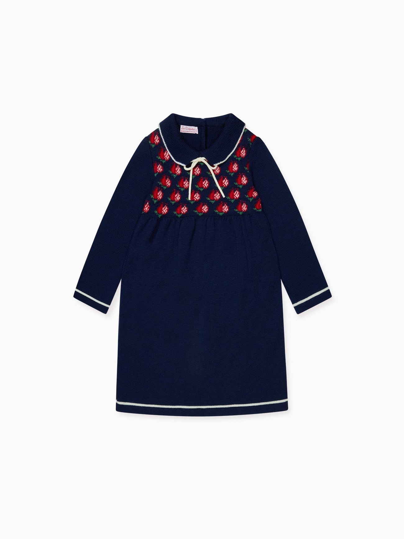 Navy Pomegranate Merino Girl Knitted Dress