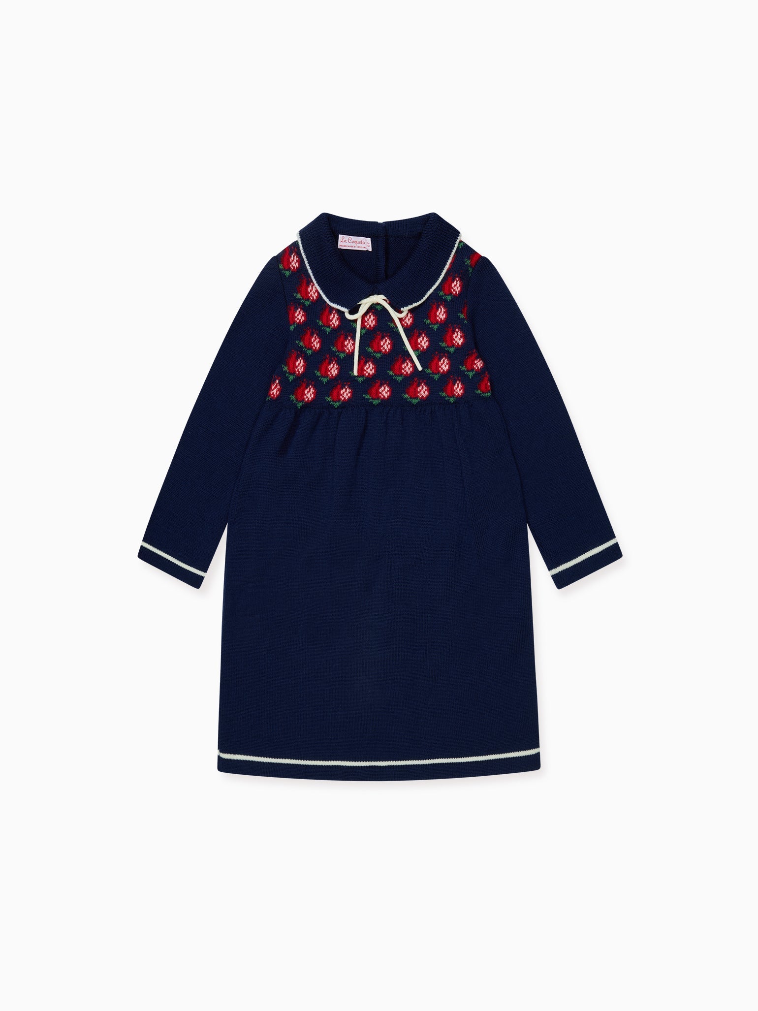 Navy Pomegranate Merino Girl Knitted Dress