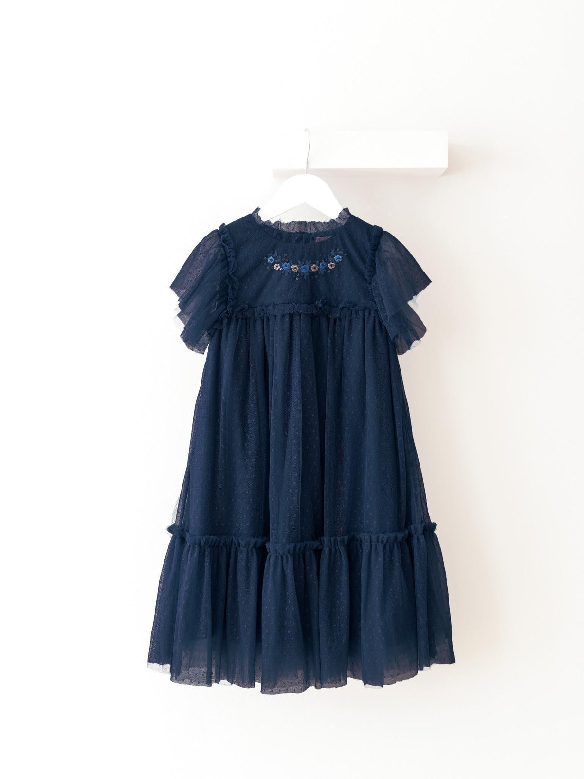 Navy Primrose Girl Empire Dress