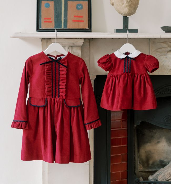 Bottle Green Floral Portia Girl Dress | La Coqueta Kids UK