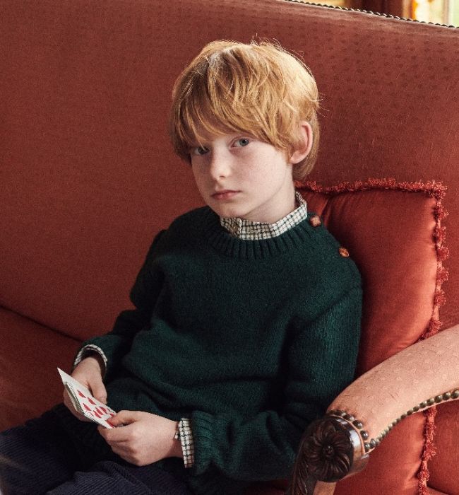 トップス c-boy style Soft Tone (No.105) Ivory Sanpa Ceremony Long Sleeve Boy Shirt | La Coqueta Kids