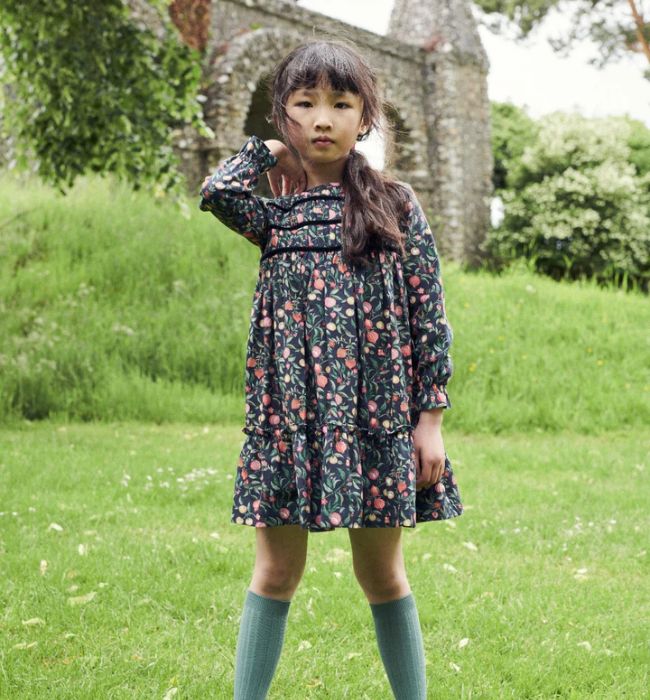 Petrol Blue Stripe Tijo Long Sleeve Boy Rugby Shirt | La Coqueta