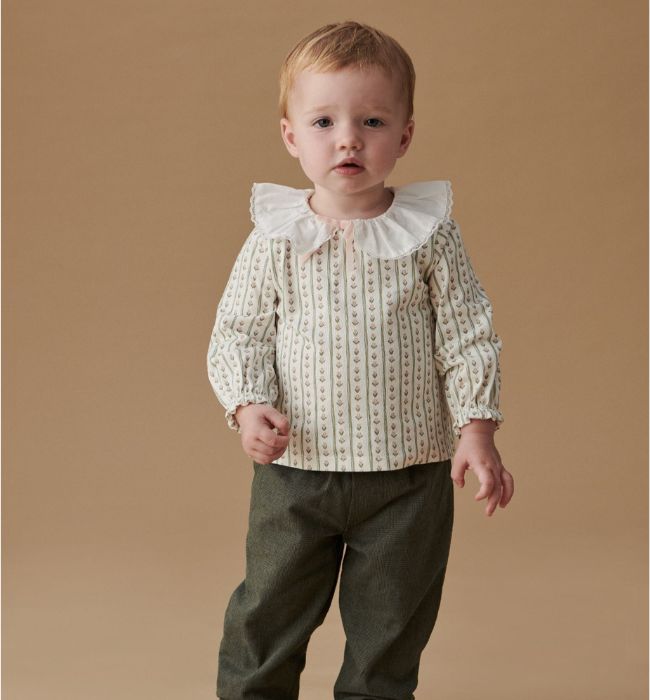 Blue Polka Dot Mona Corduroy Girl Dress | Timeless Corduroy Style