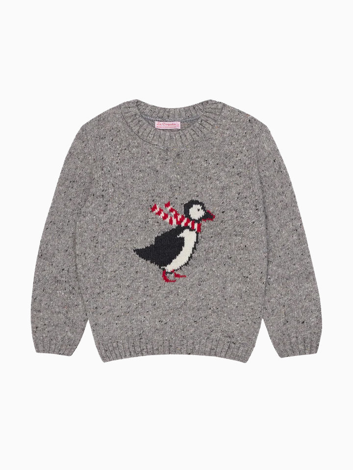 Grey Puffin Merino Kids Sweater