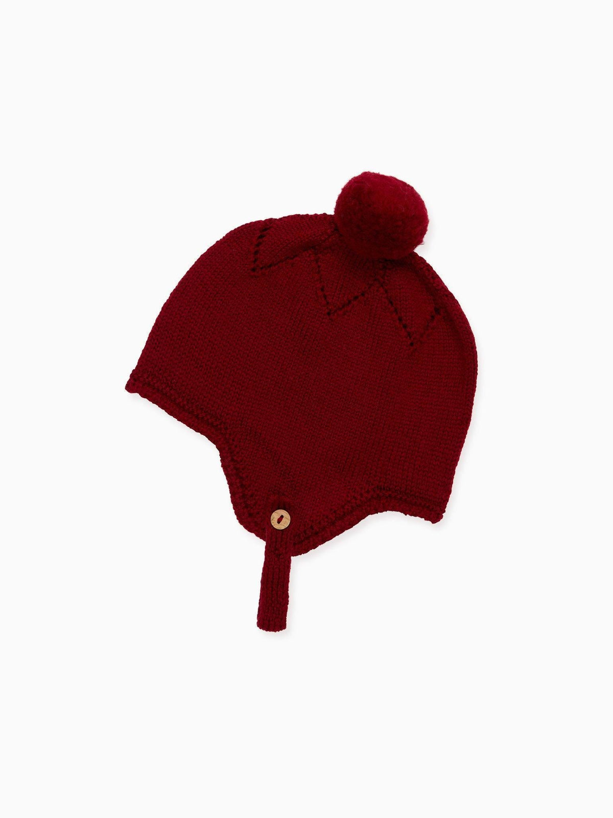 Burgundy Renta Merino Baby Knitted Bonnet