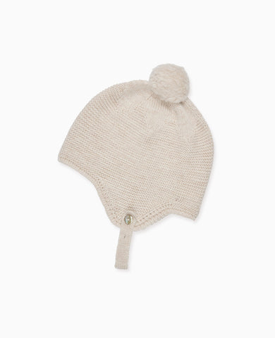 Oatmeal Melange Renta Merino Baby Knitted Bonnet
