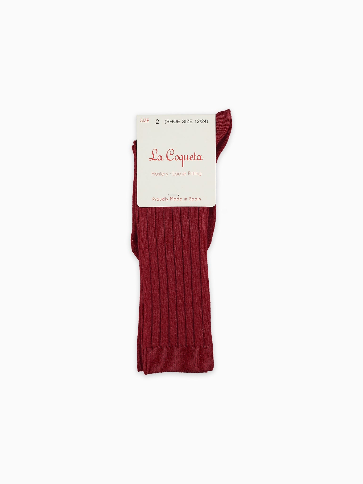 Burgundy Ribbed Knee High Kids Socks