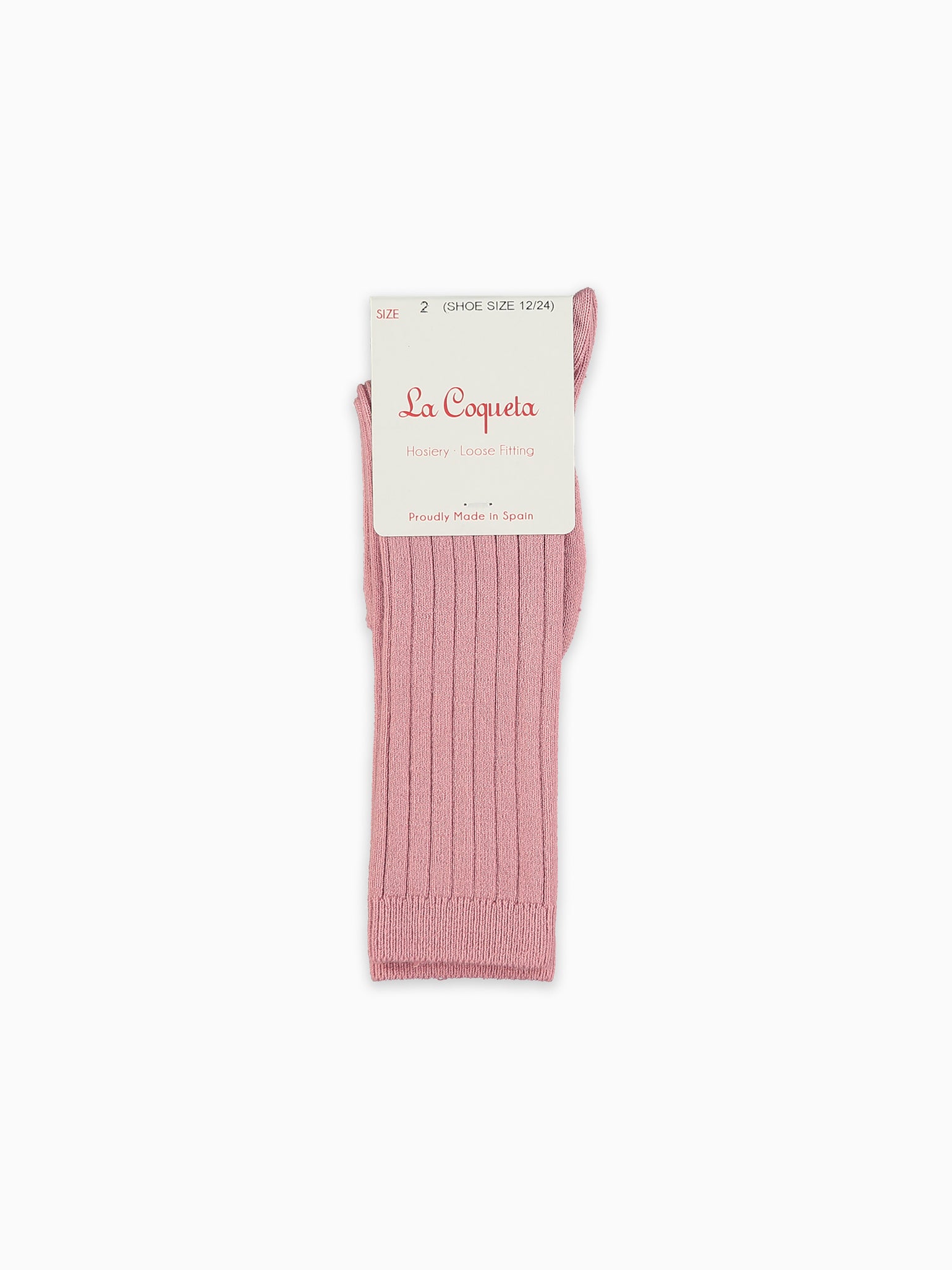 Dusty Pink Ribbed Knee High Girl Socks