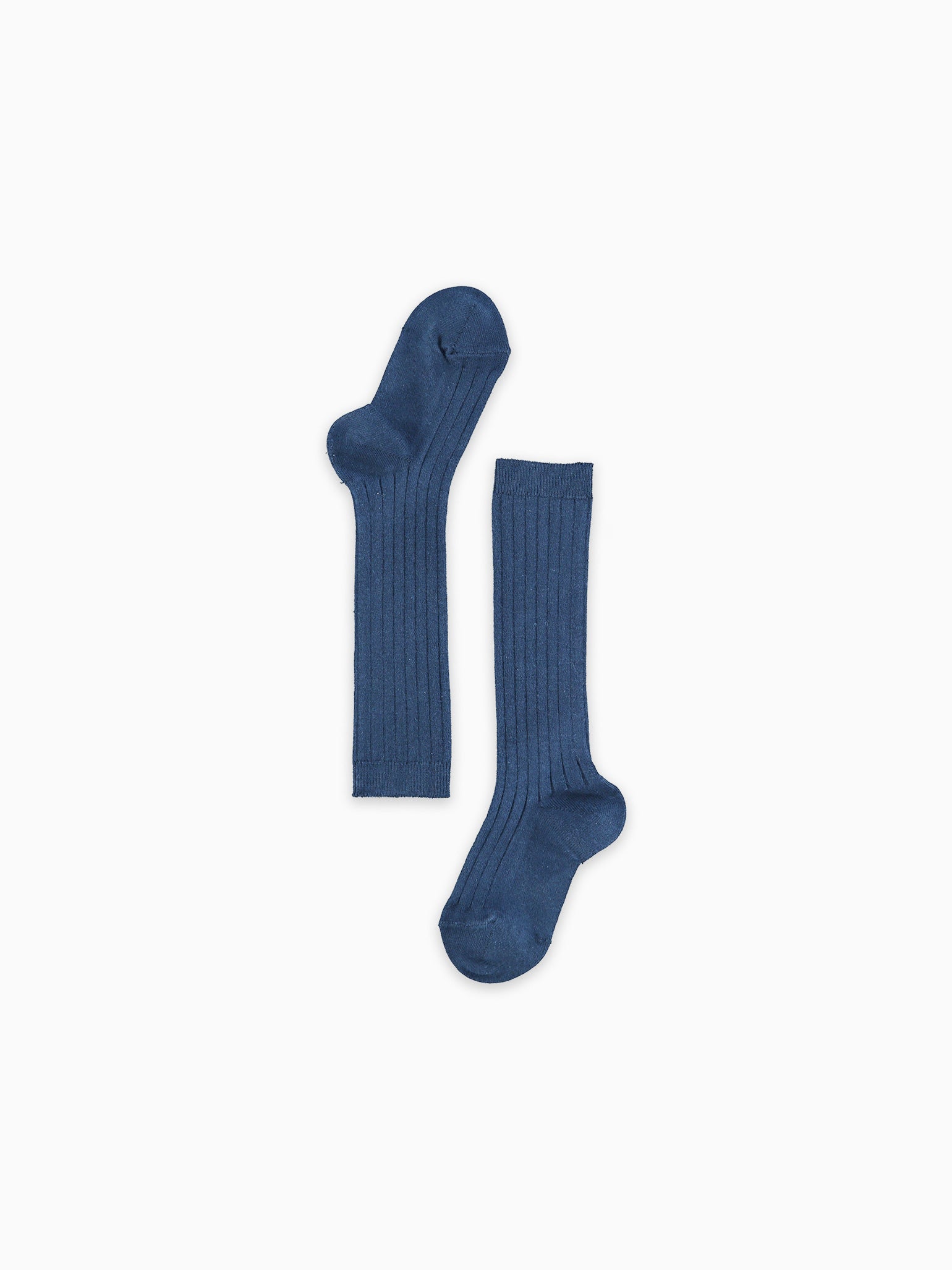 Indigo Ribbed Knee High Kids Socks