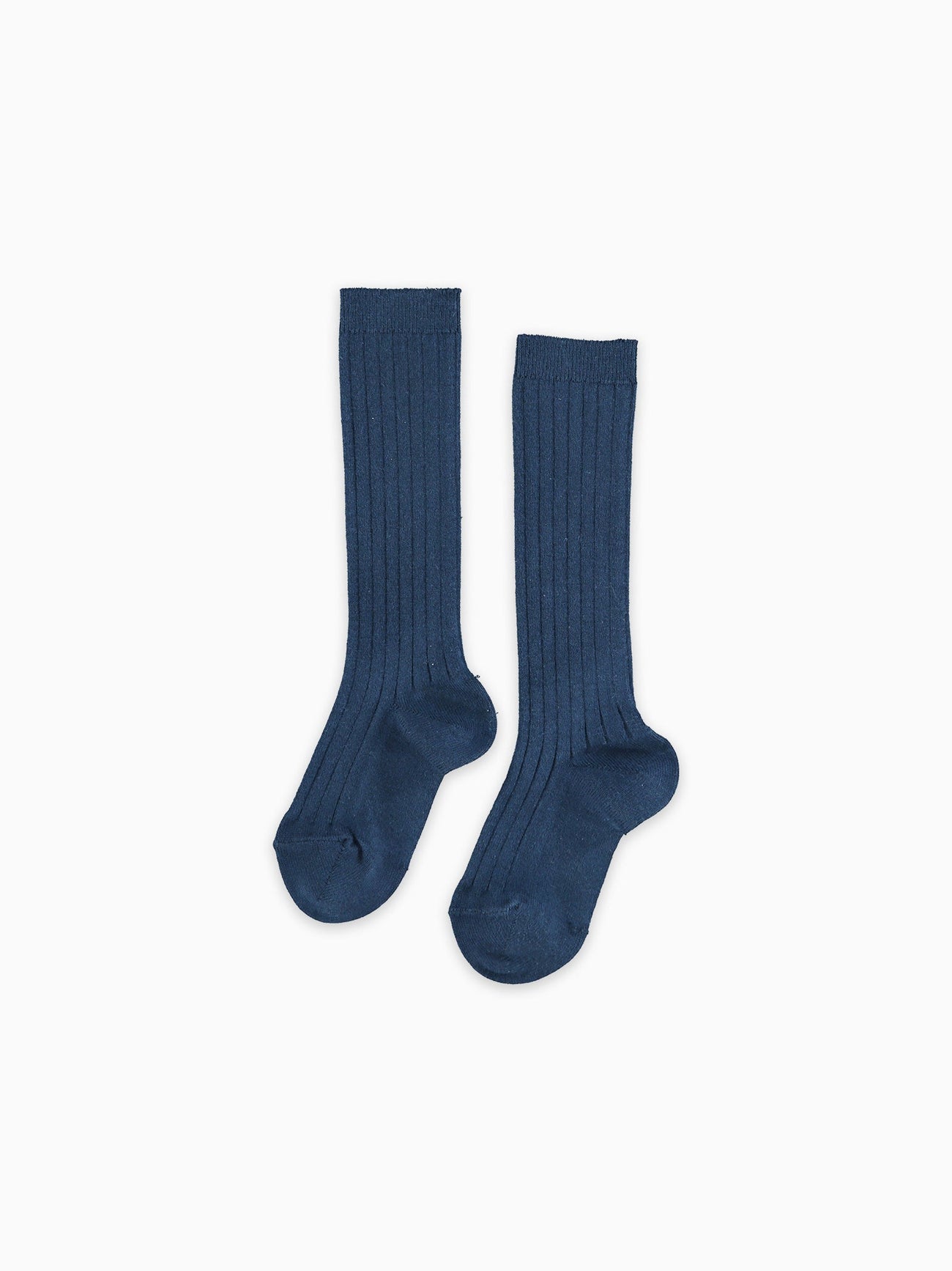 Indigo Ribbed Knee High Kids Socks