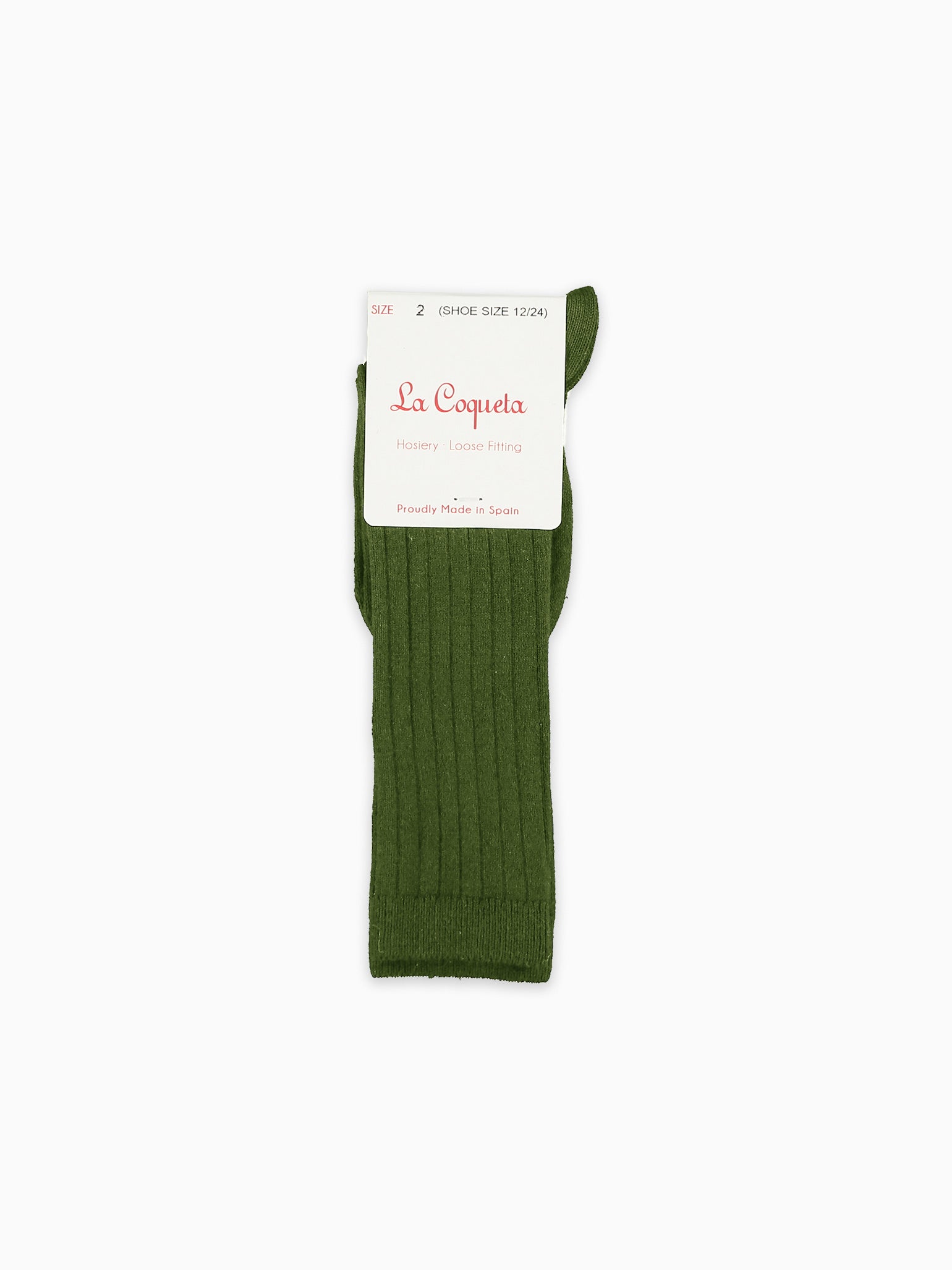 Olive Green Ribbed Knee High Kids Socks