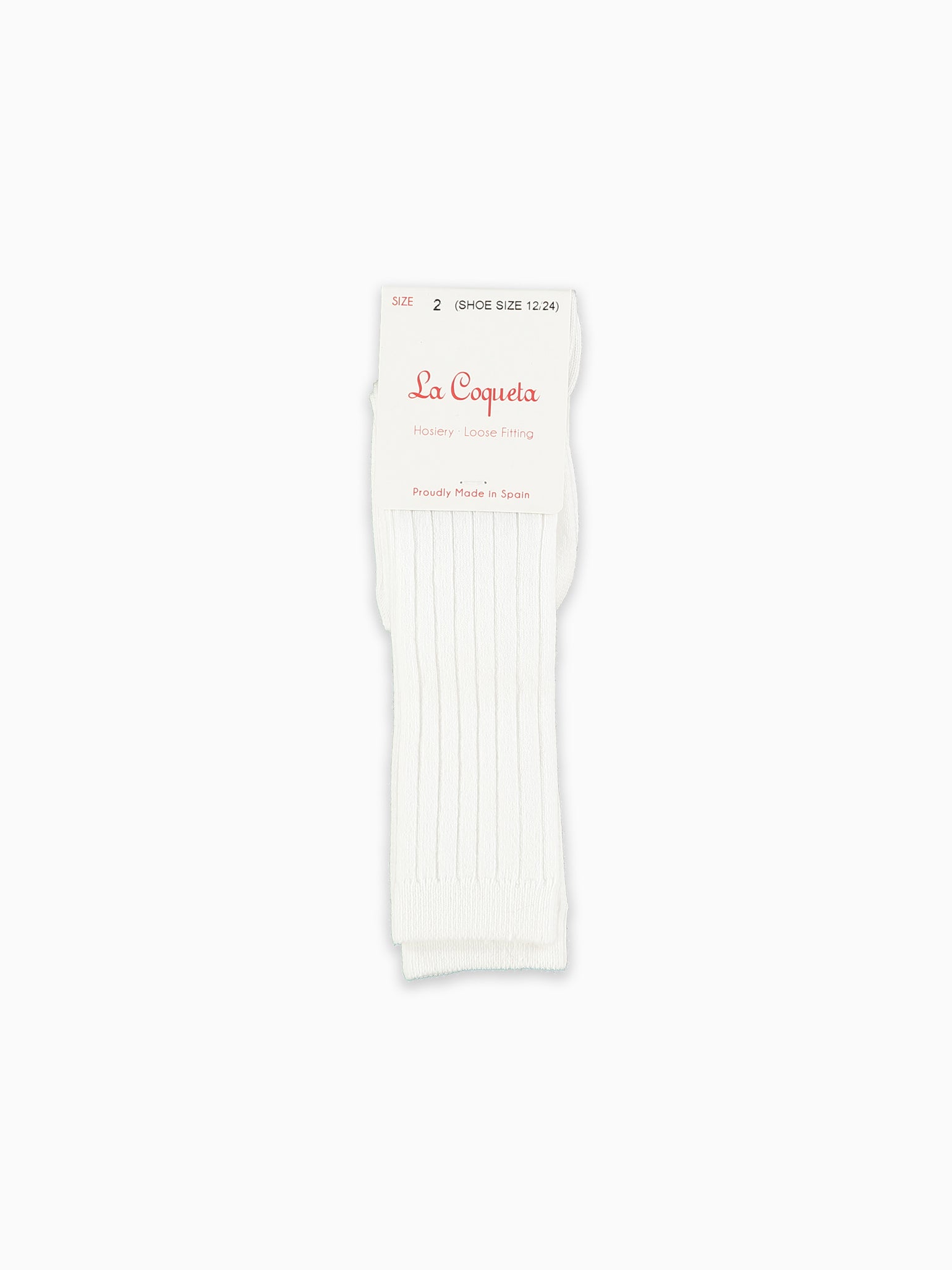 White Ribbed Knee High Kids Socks