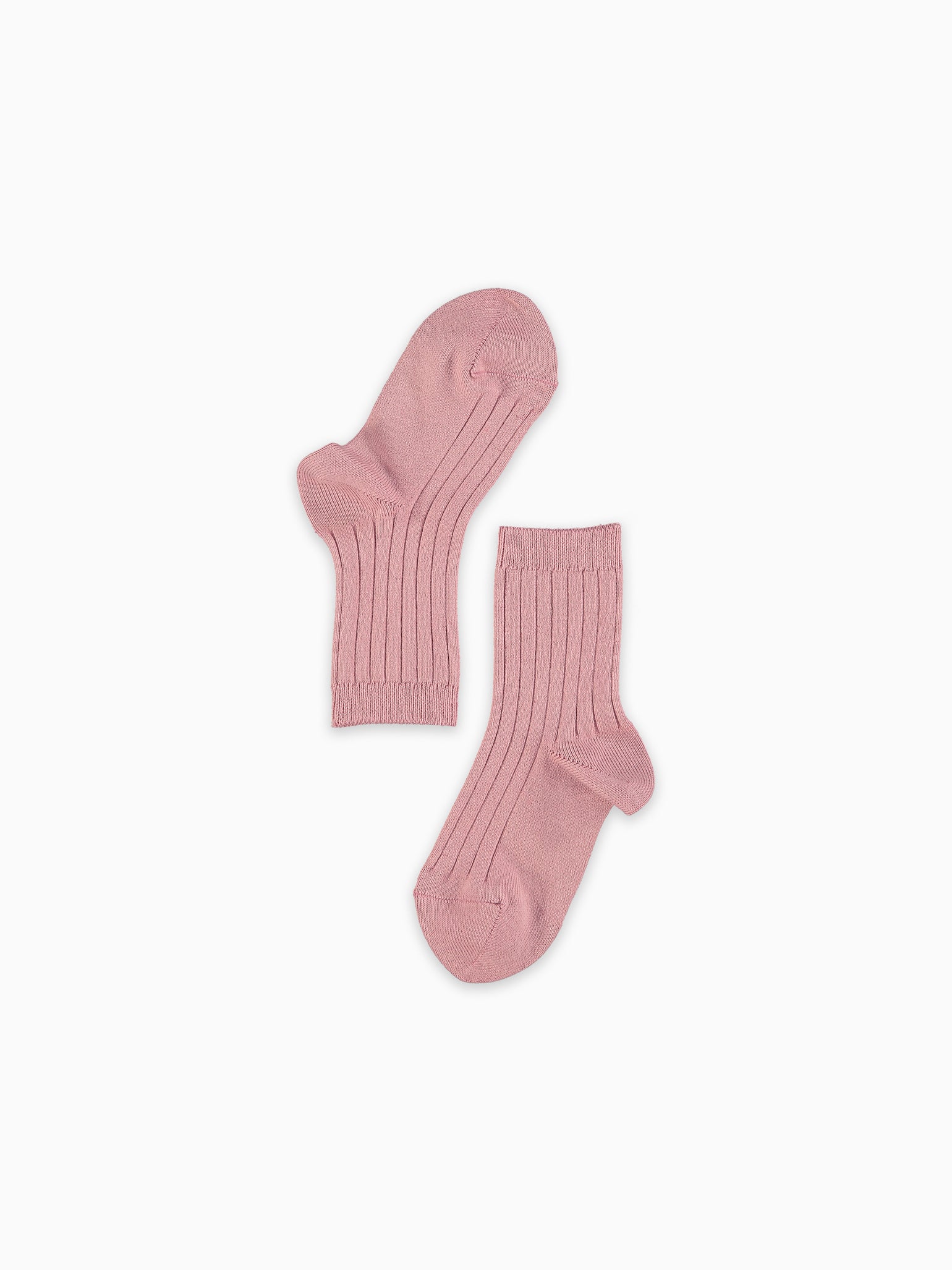 Dusty Pink Ribbed Short Girl Socks