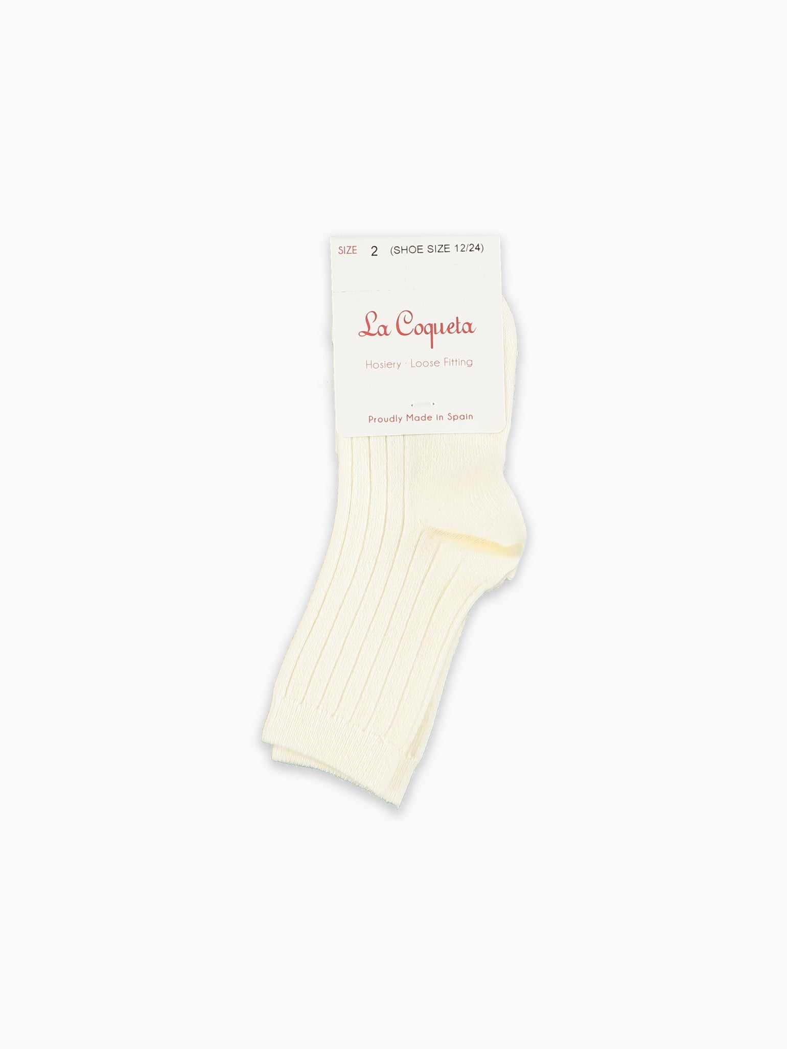 Off White Ribbed Short Kids Socks