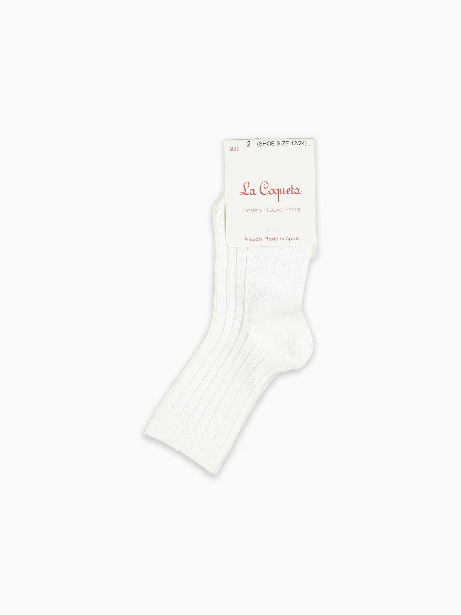 White Ribbed Short Kids Socks