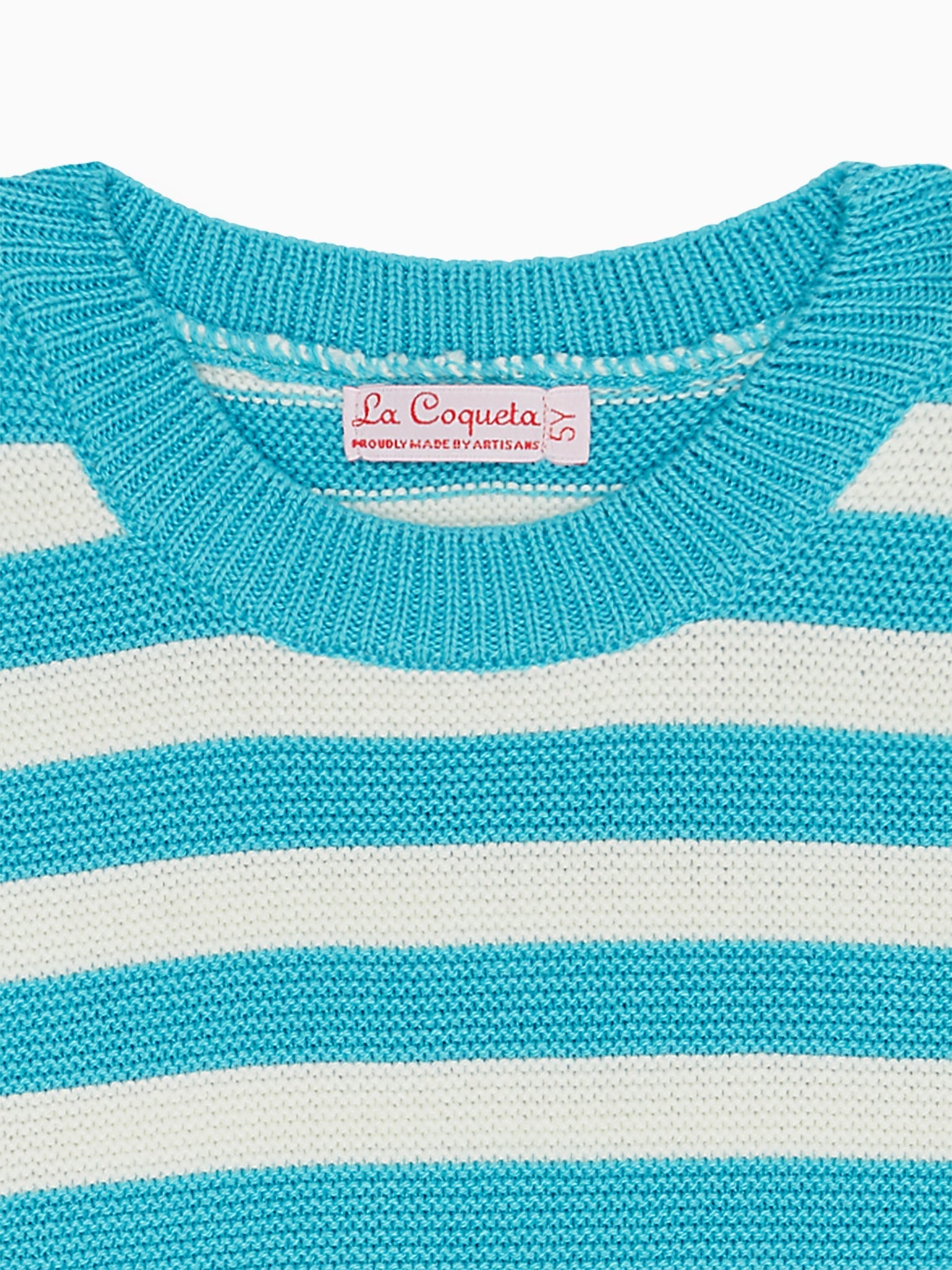 Aqua Stripe Ramon Boy Cotton Sweater