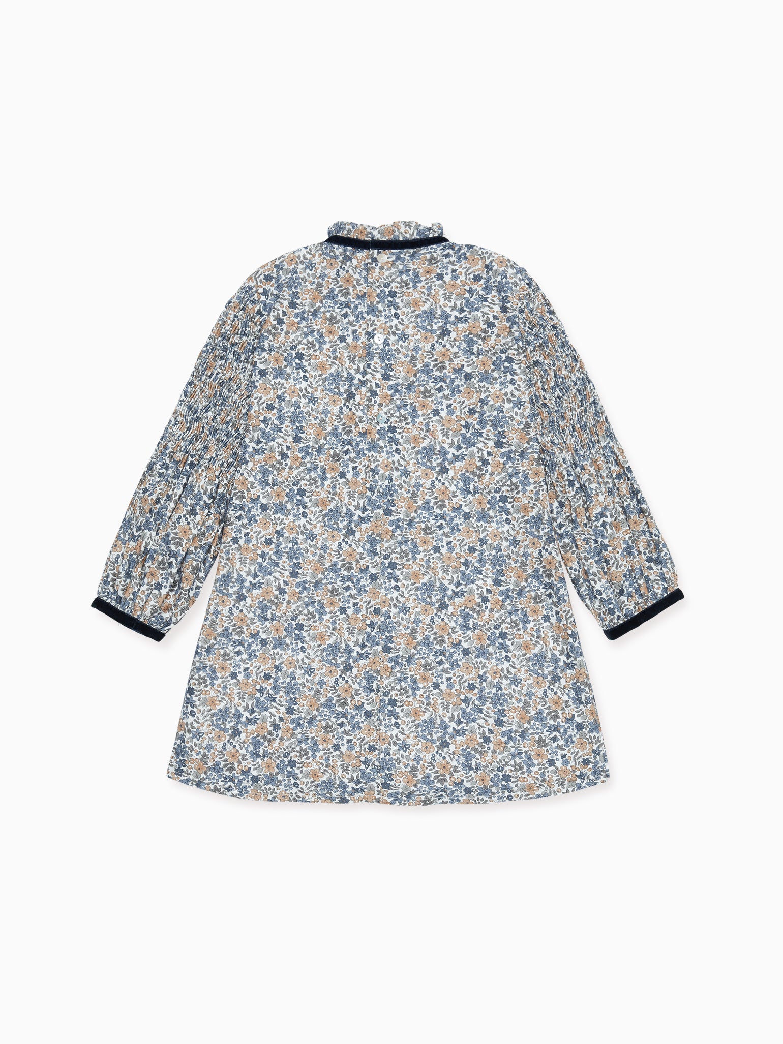 Blue Floral Raya Girl Smock Dress