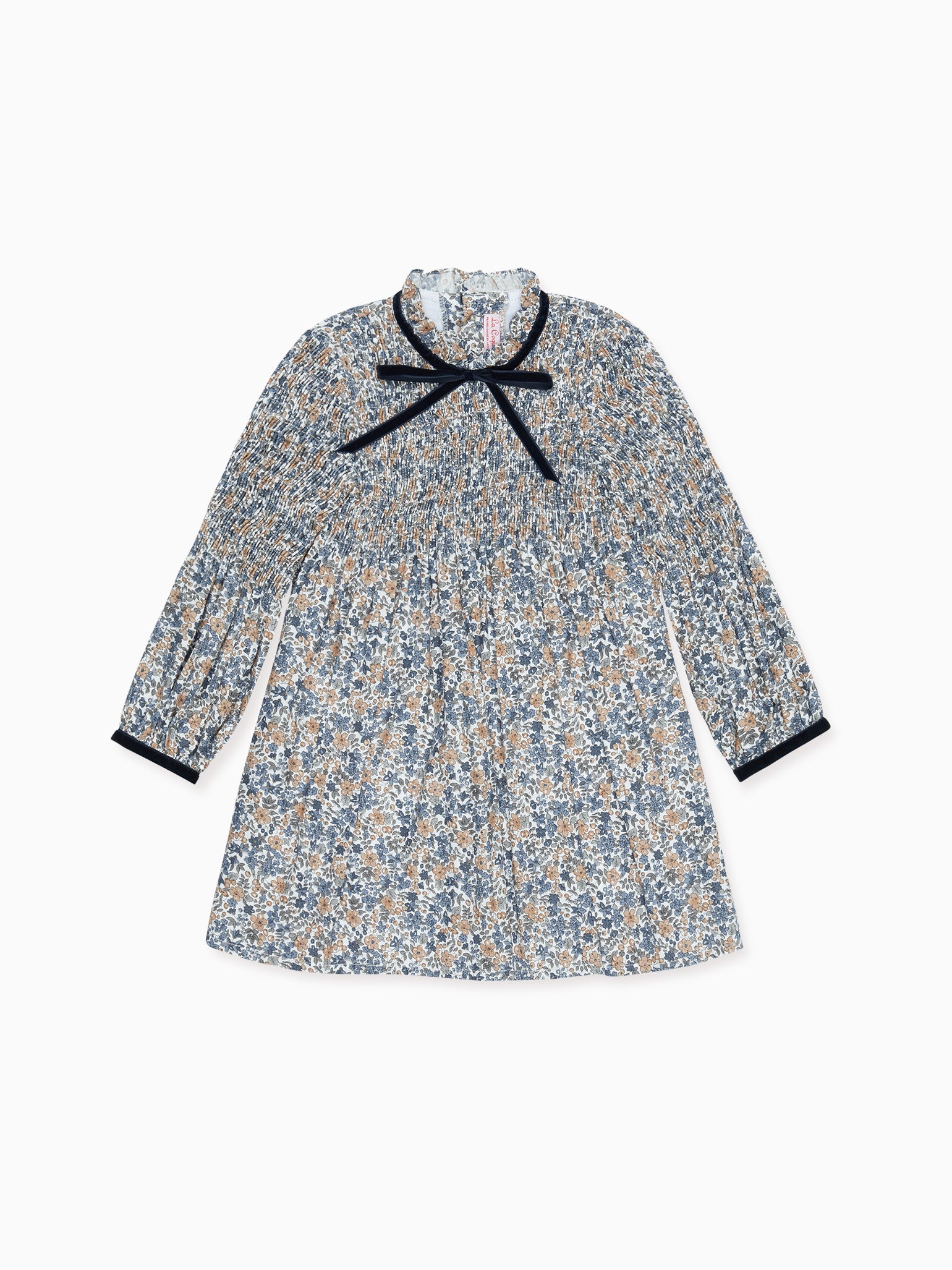 Blue Floral Raya Girl Smock Dress