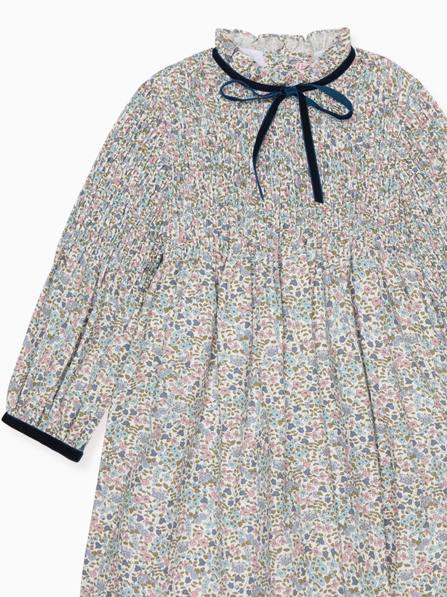 Ivory Floral Raya Girl Smocked Dress