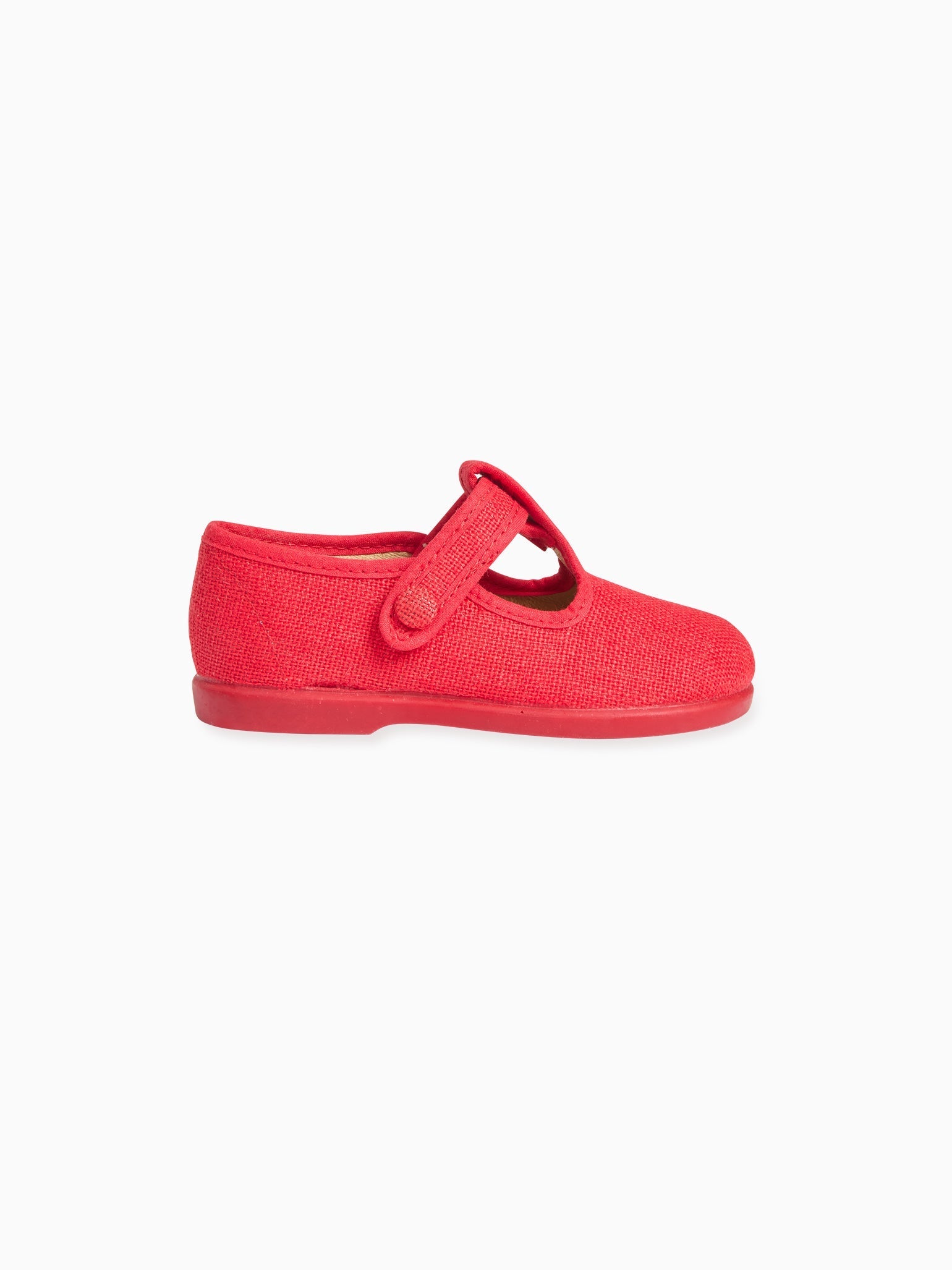 Red Pedro Canvas Baby T-Bar Espadrille
