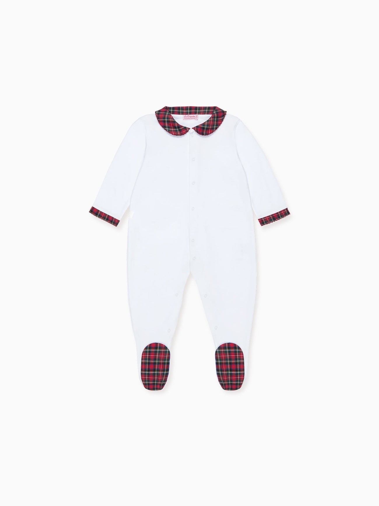 Red Tartan Lindo Baby Sleepsuit
