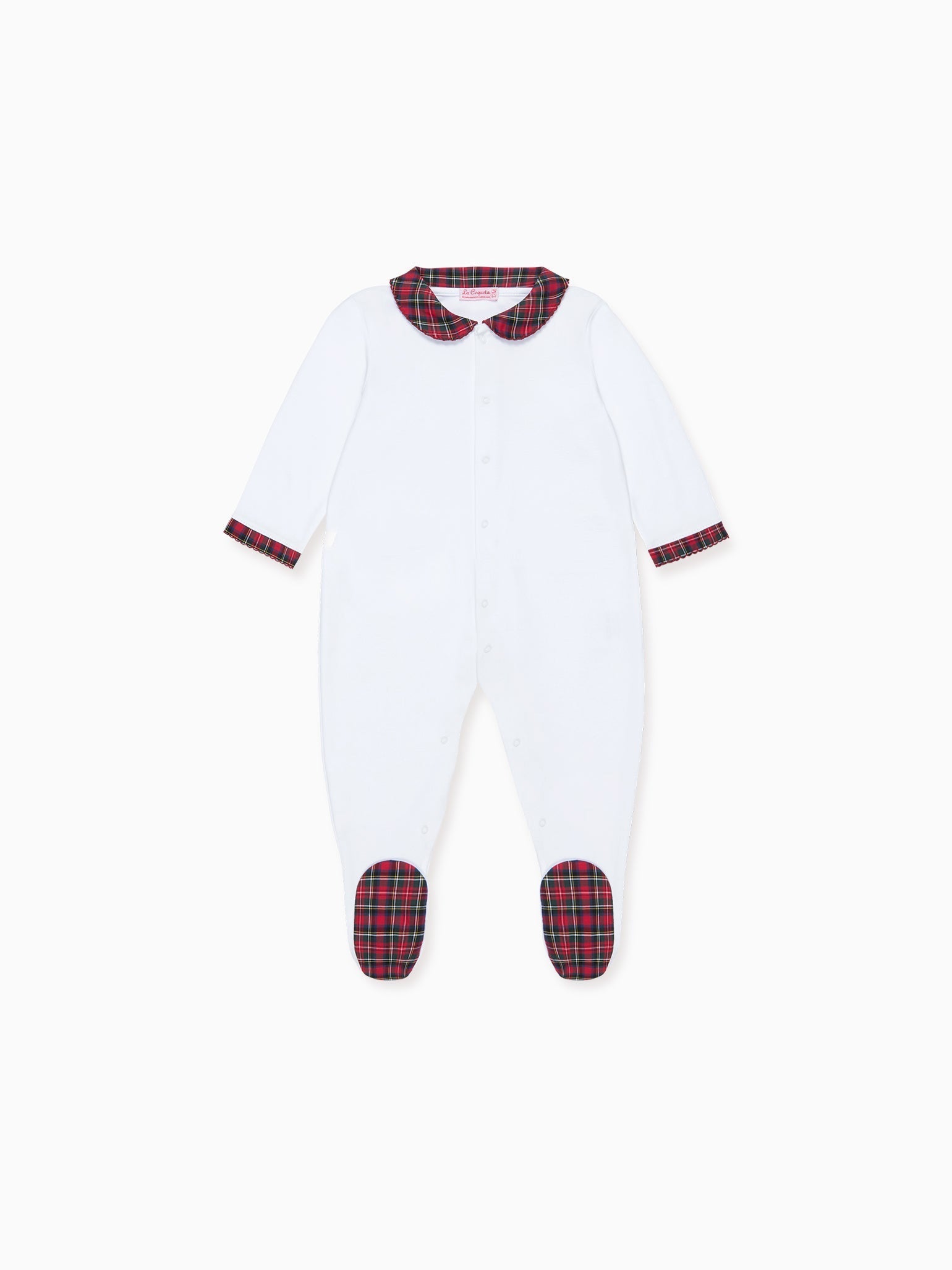 Red Tartan Lindo Baby Sleepsuit