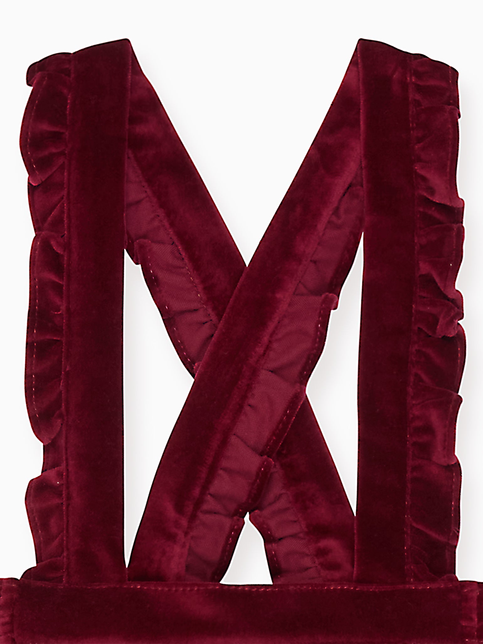 Burgundy Reina Velvet Girl Pinafore Skirt