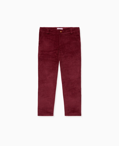 Burgundy Reinaldo Corduroy Boy Trousers
