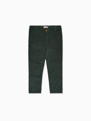 Olive Green Reinaldo Corduroy Boy Trousers