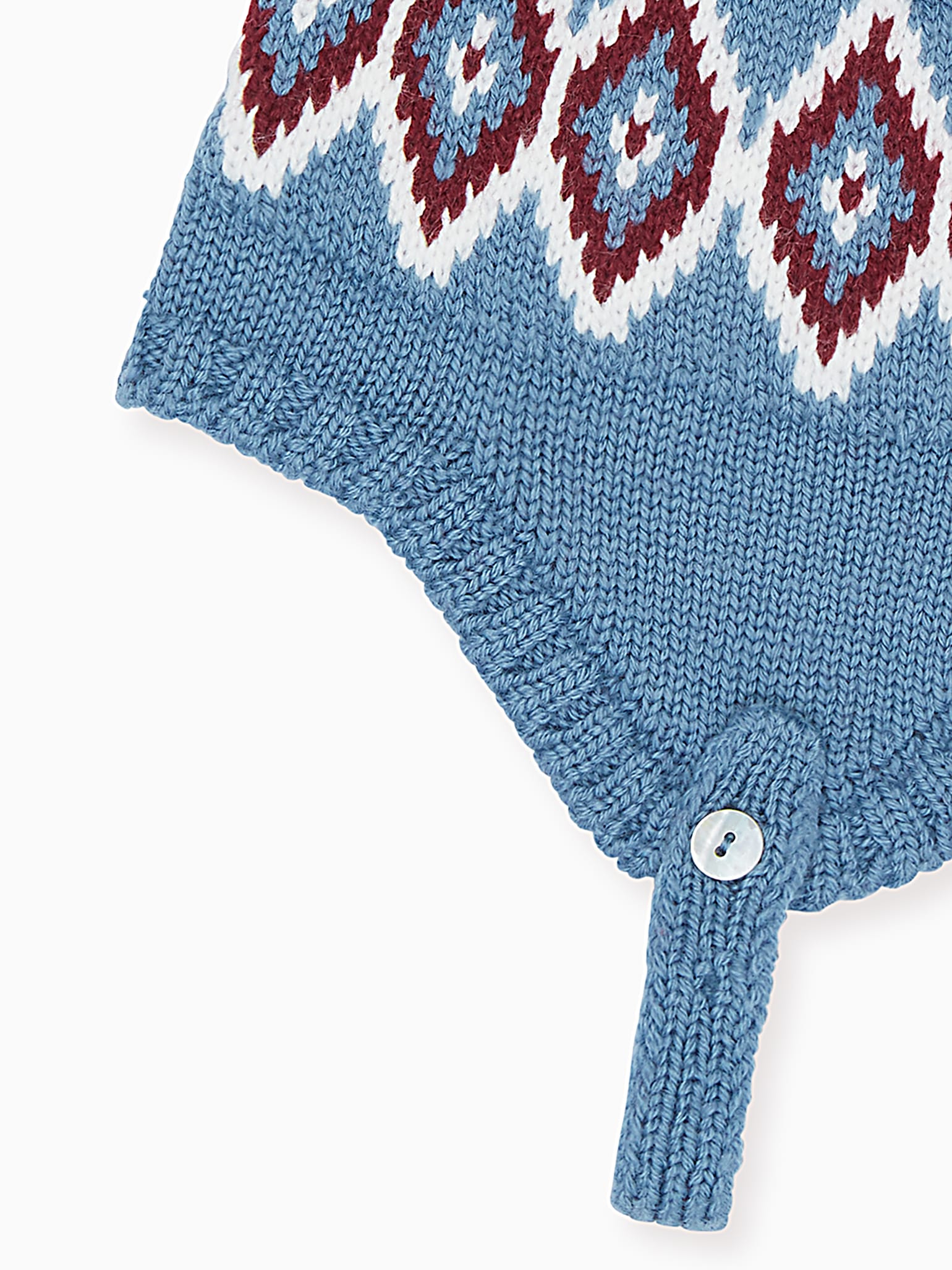 Blue Renta Fair Isle Merino Baby Bonnet