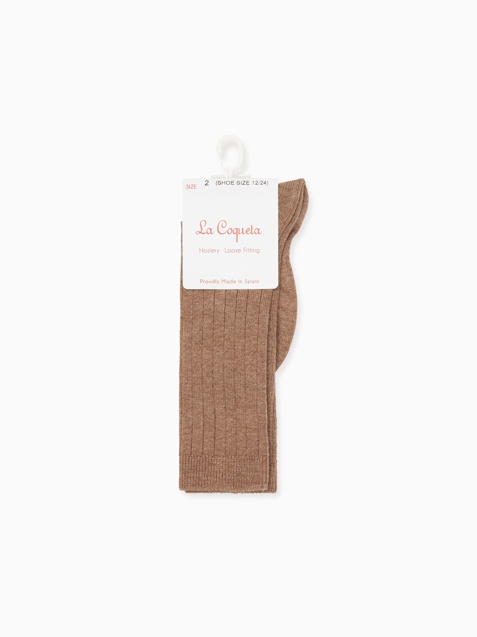 Soft Brown Ribbed Kids Tights