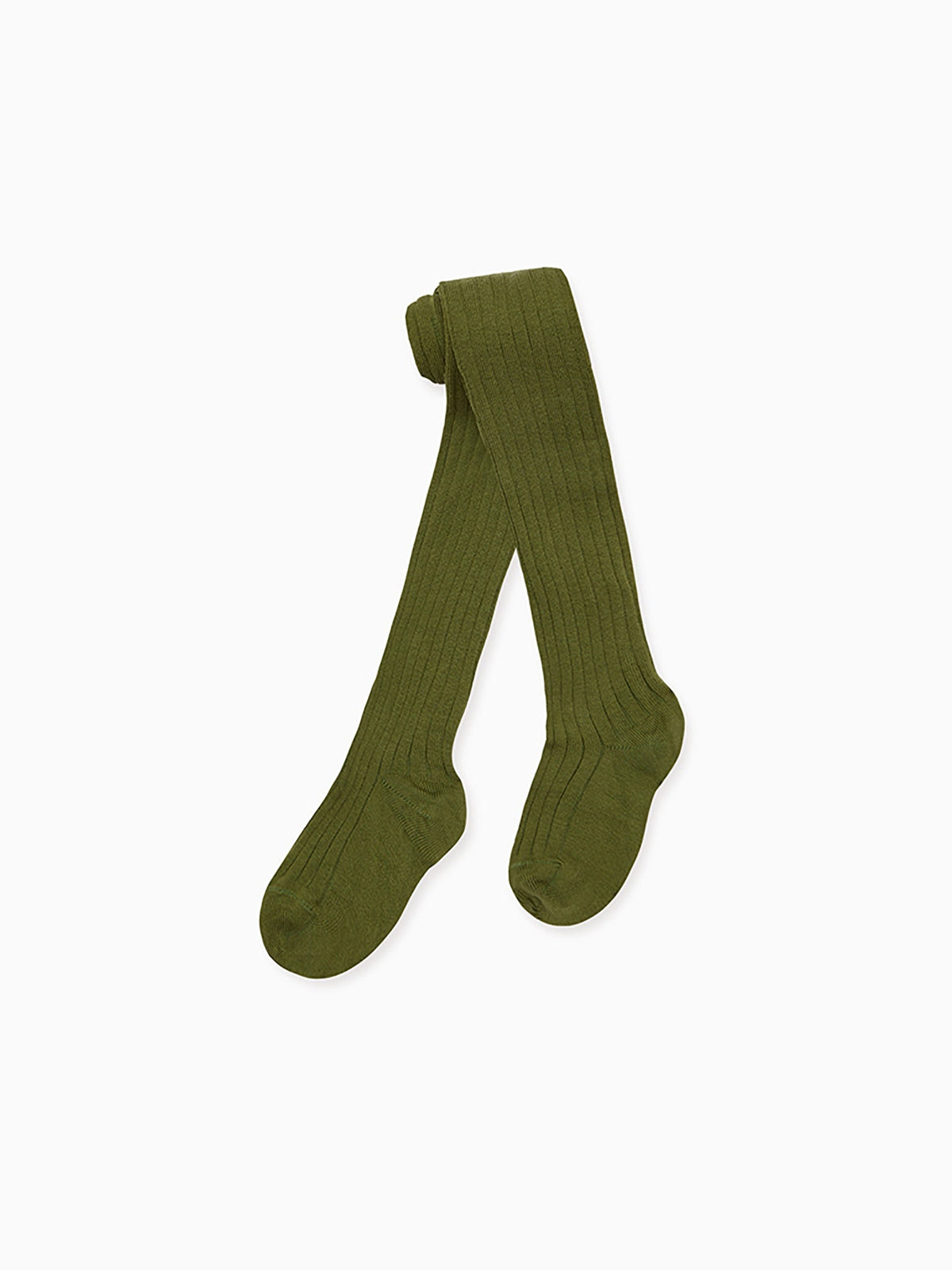 Olive Green Ribbed Kids Tights | Green Tights for Kids in Soft Cotton ...