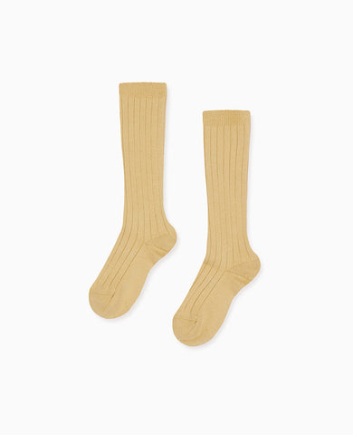 Banana Ribbed Knee High Kids Socks