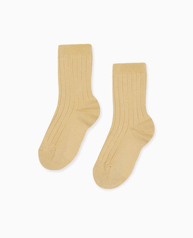 Banana Ribbed Short Kids Socks