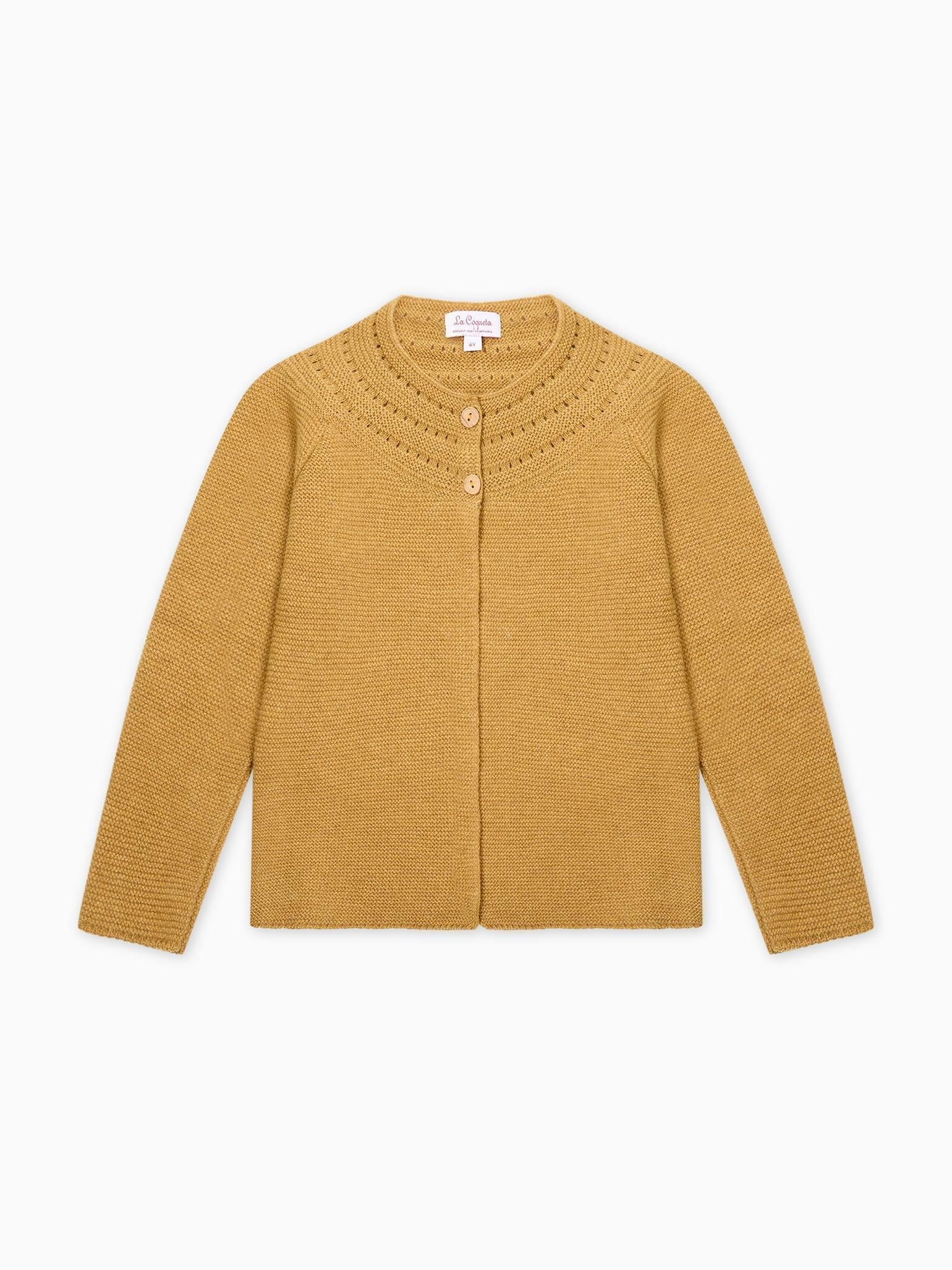 Mustard Rima Merino Girl Cardigan