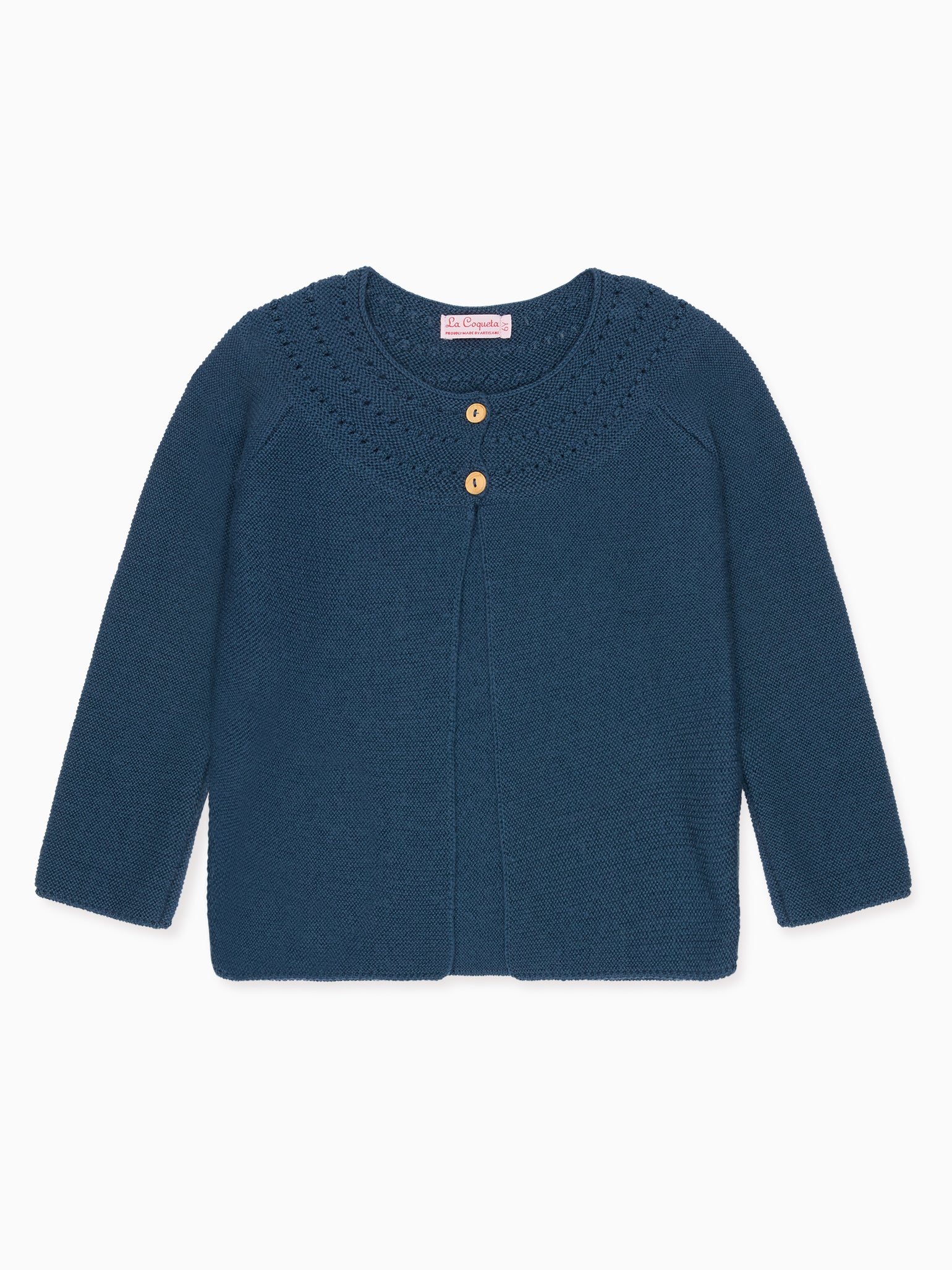 Petrol Blue Rima Merino Girl Cardigan