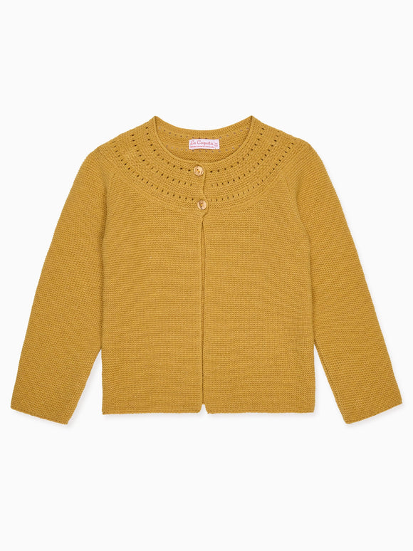 Mustard Rima Merino Girl Cardigan